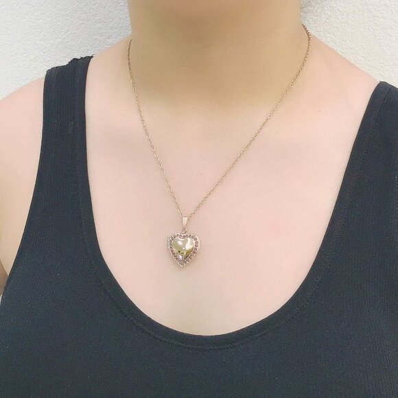 Birthstone Photo Locket Necklace with Blue, Red, White CZ - Stylish Gift for Her - Picture 6 of 6